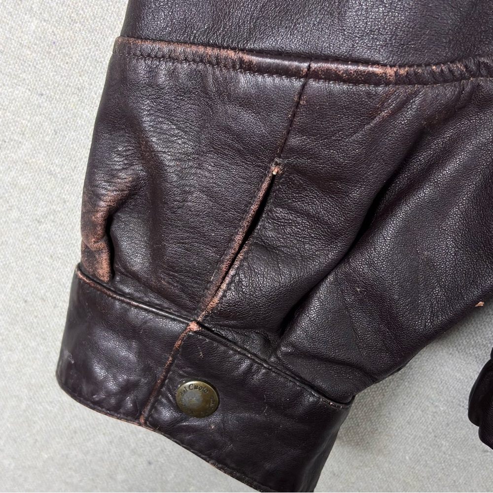 Vintage Scuola del Cuoio Firenze Italy Dark Academia Soft Brown Leather Jacket - Picture 5 of 12